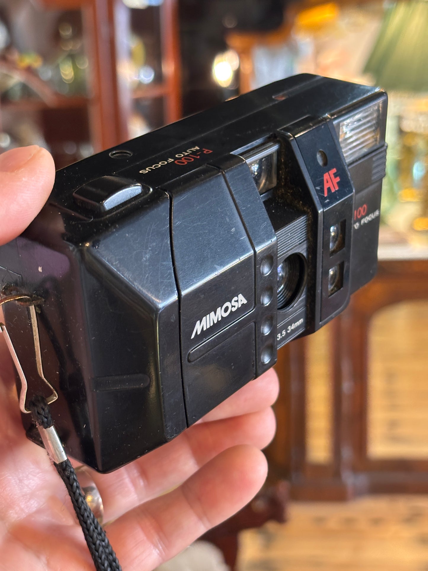 Mimosa P100 Autofocus 35mm Film Camera – Vintage Compact – Untested