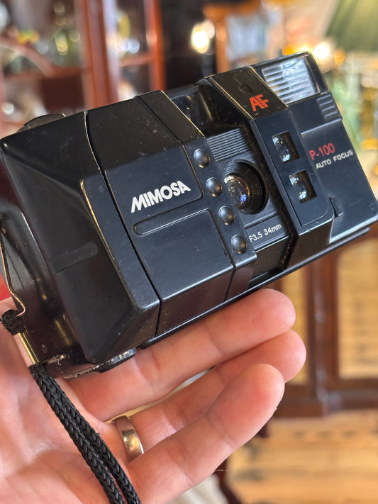 Mimosa P100 Autofocus 35mm Film Camera – Vintage Compact – Untested