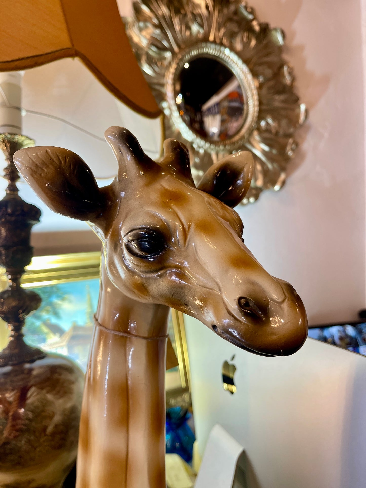 Large Solid Ceramic Giraffe Statue