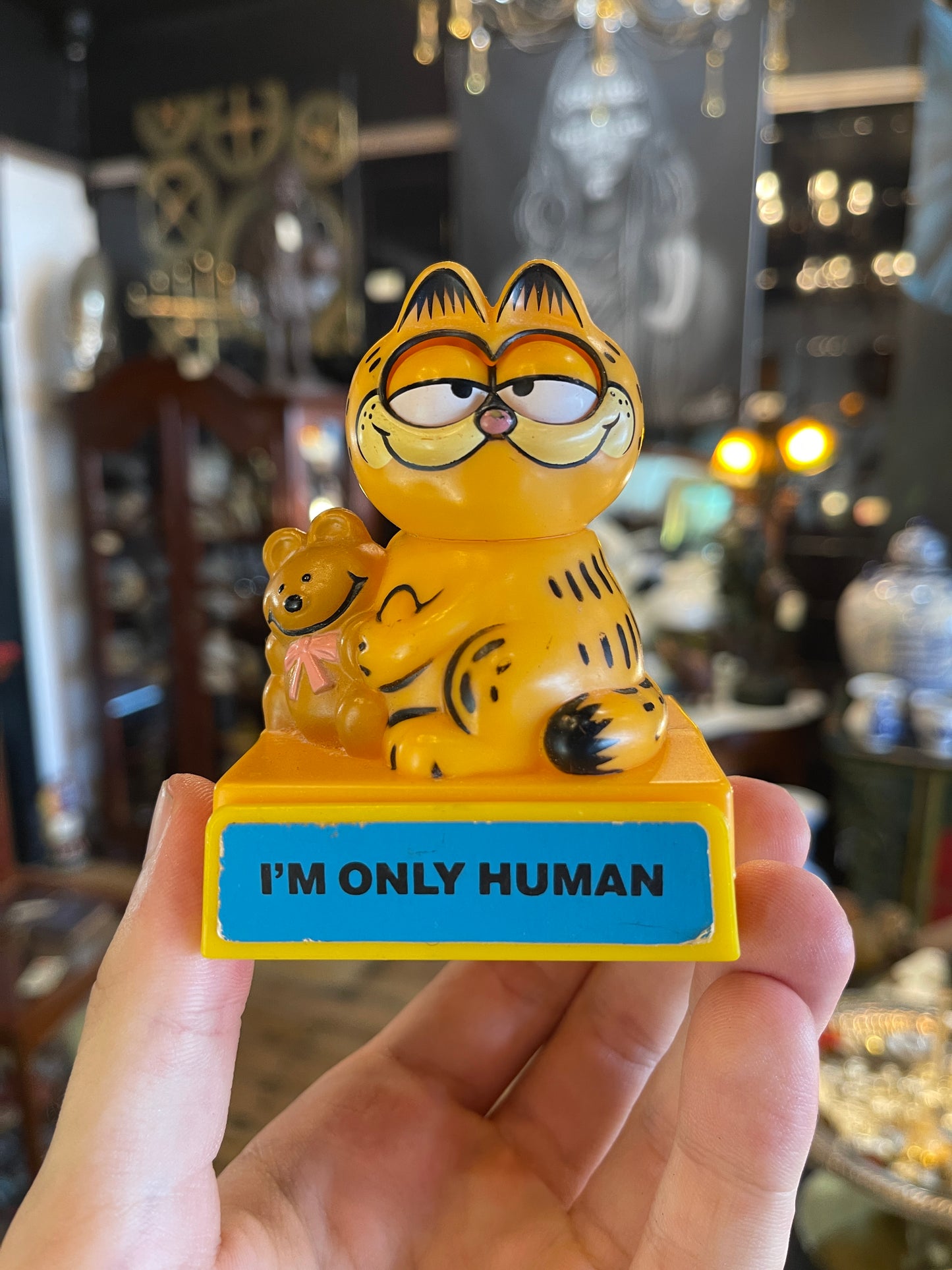 Vintage 1981 Blinking Eyes Garfield Toy - “I’m Only Human”