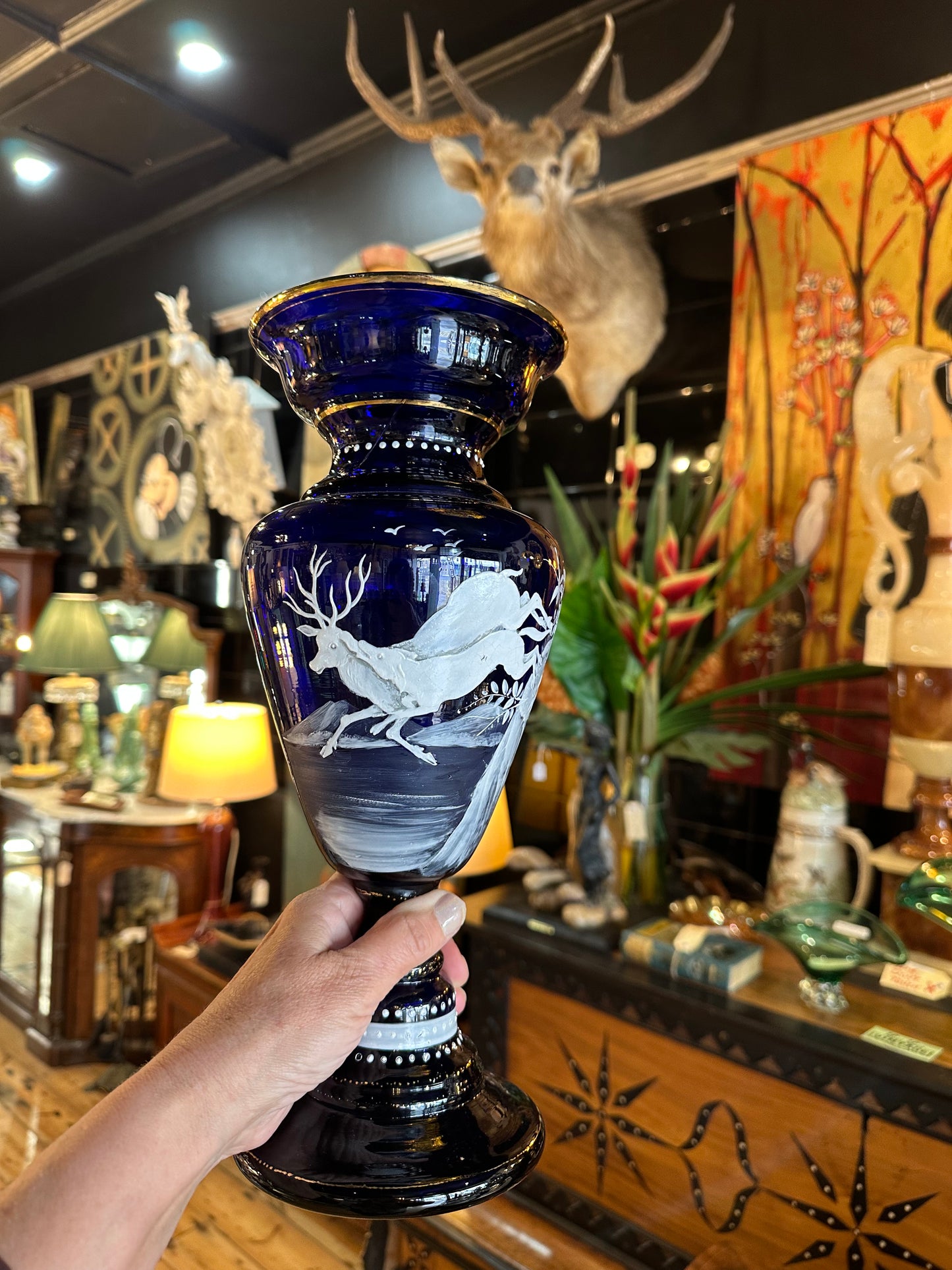 Antique Mary Gregory Vases (PAIR)