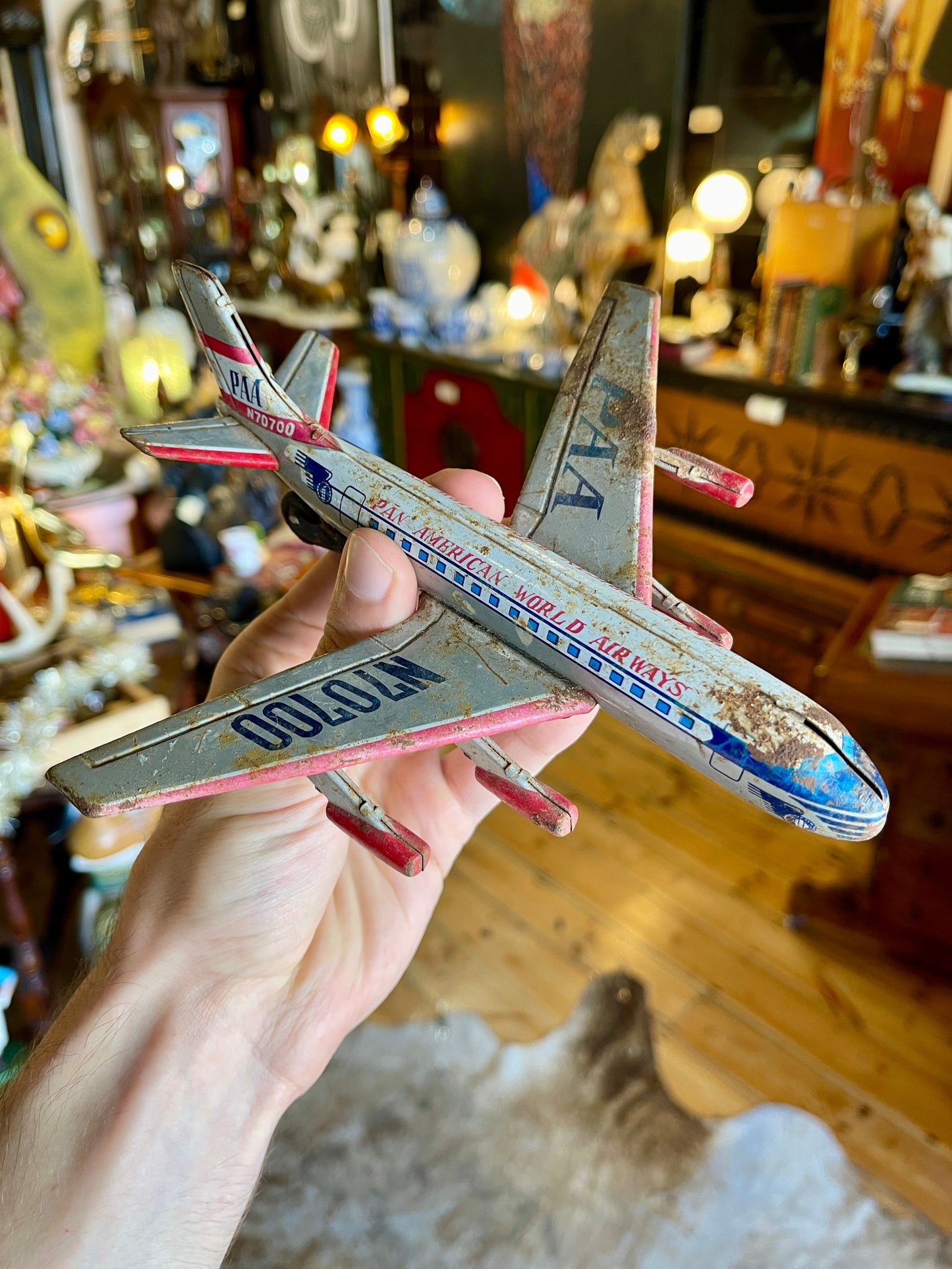 1960s Vintage Tin Toy Plane PAA N70700 – Pan American World Airways – Made in Japan