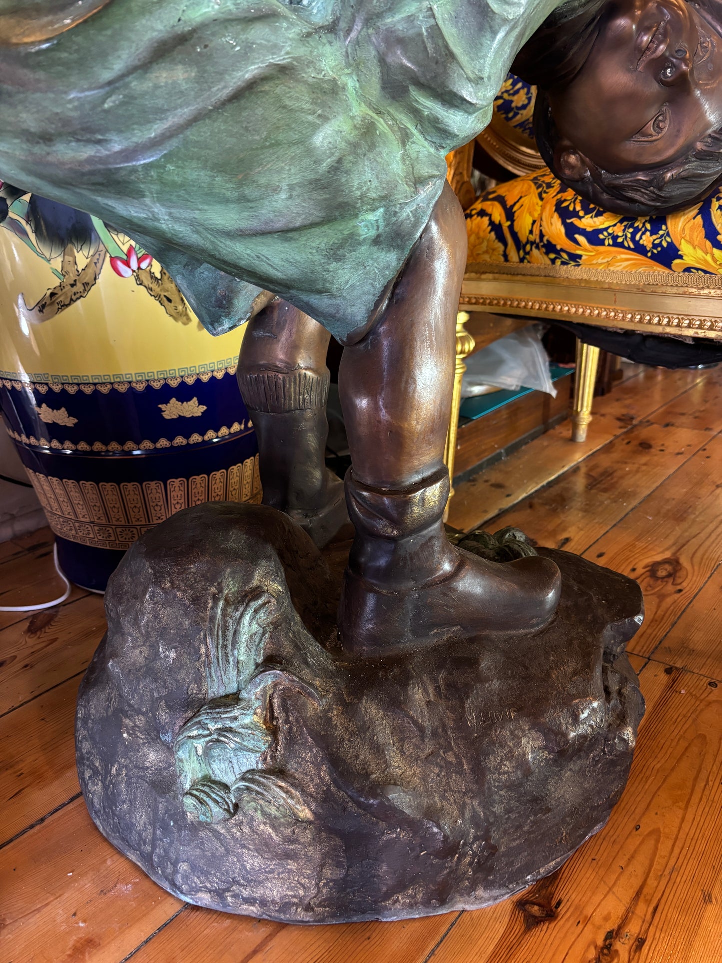 Life Size Bronze Leapfrog Children Sculpture | Monumental Garden Bronze Statue | 135cm