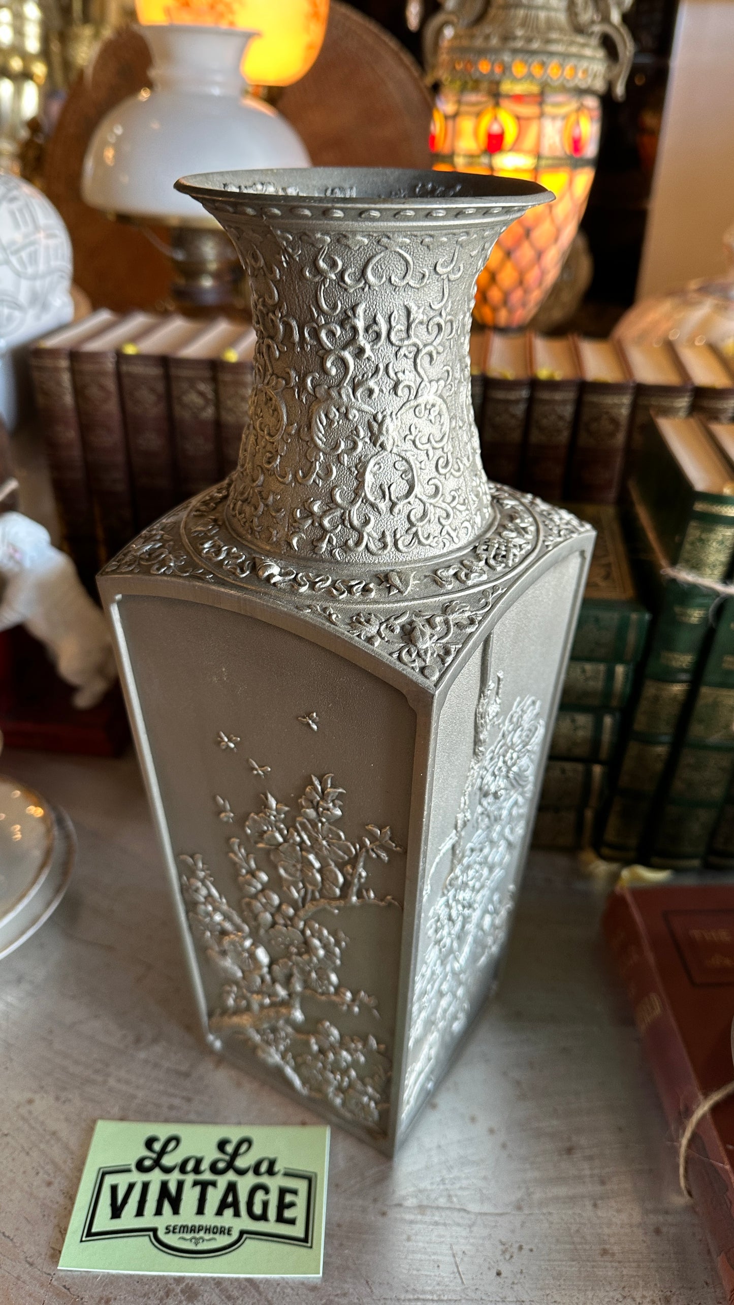 Authentic Royal Selangor Large "Four Seasons" Pewter Vase (33cm)