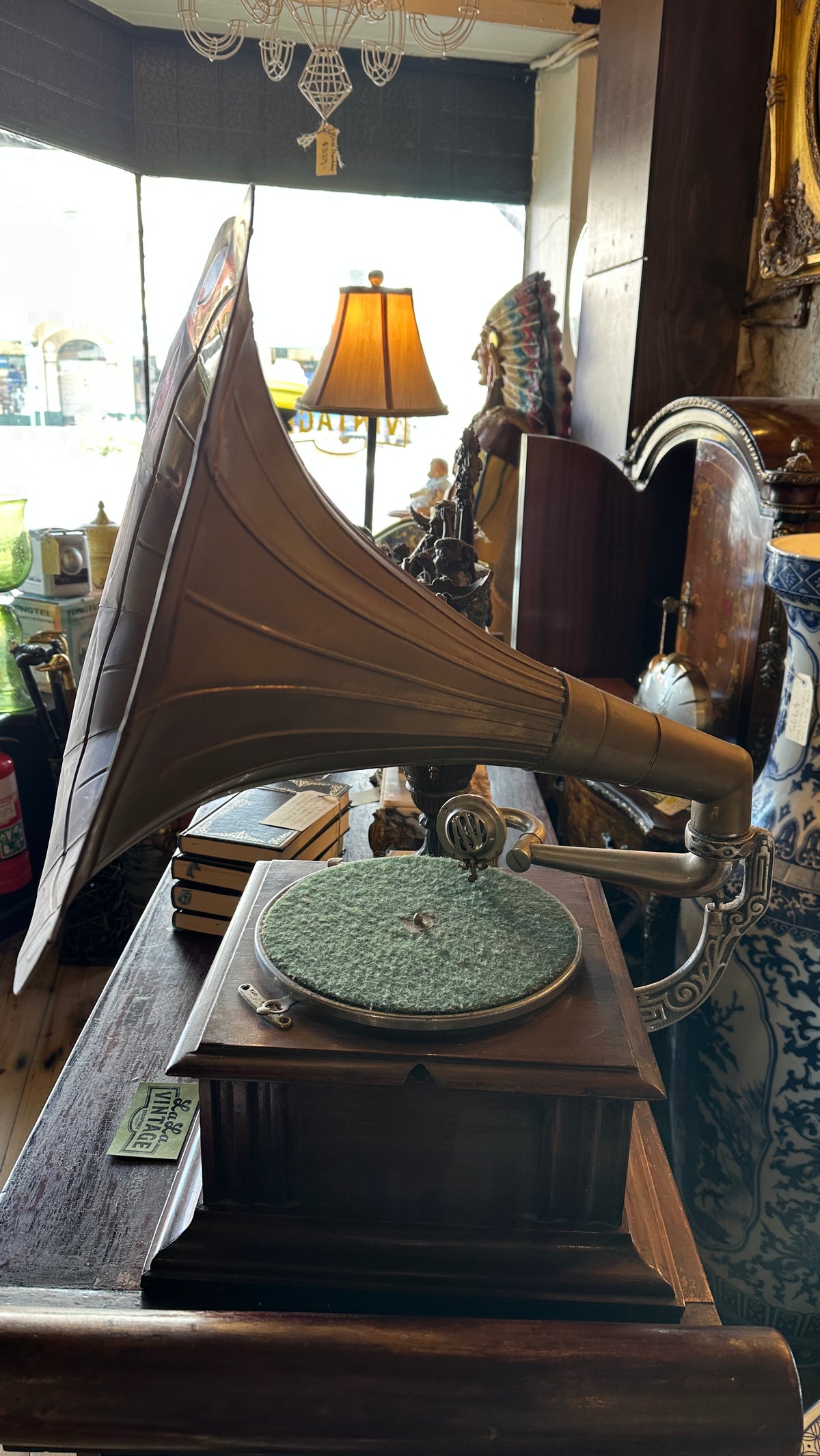 Antique HMV "His Master's Voice" Morning Glory Horn Gramophone