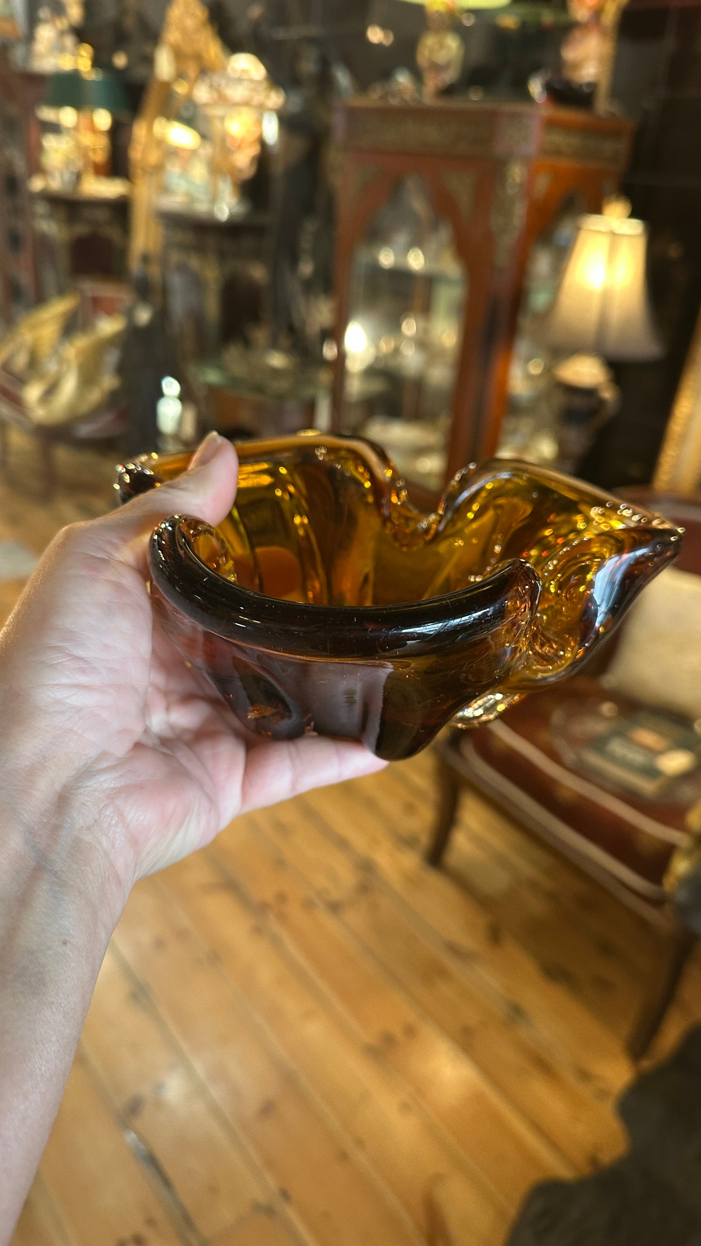 Vintage Art glass bowl Murano Style 1970s