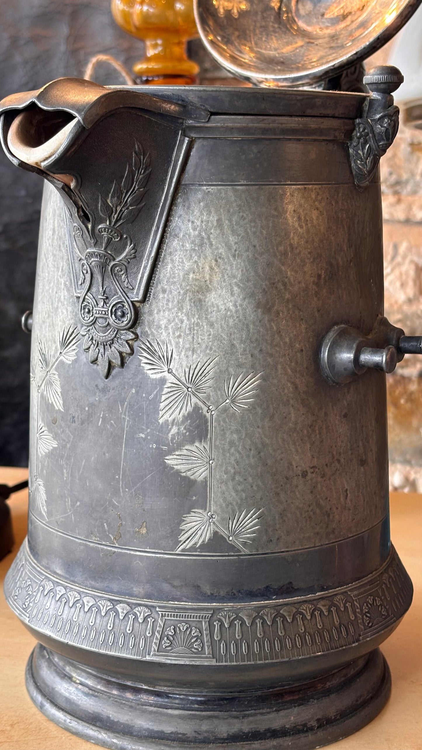 Victorian Reed & Barton Pewter Hot Water Urn – 32cm
