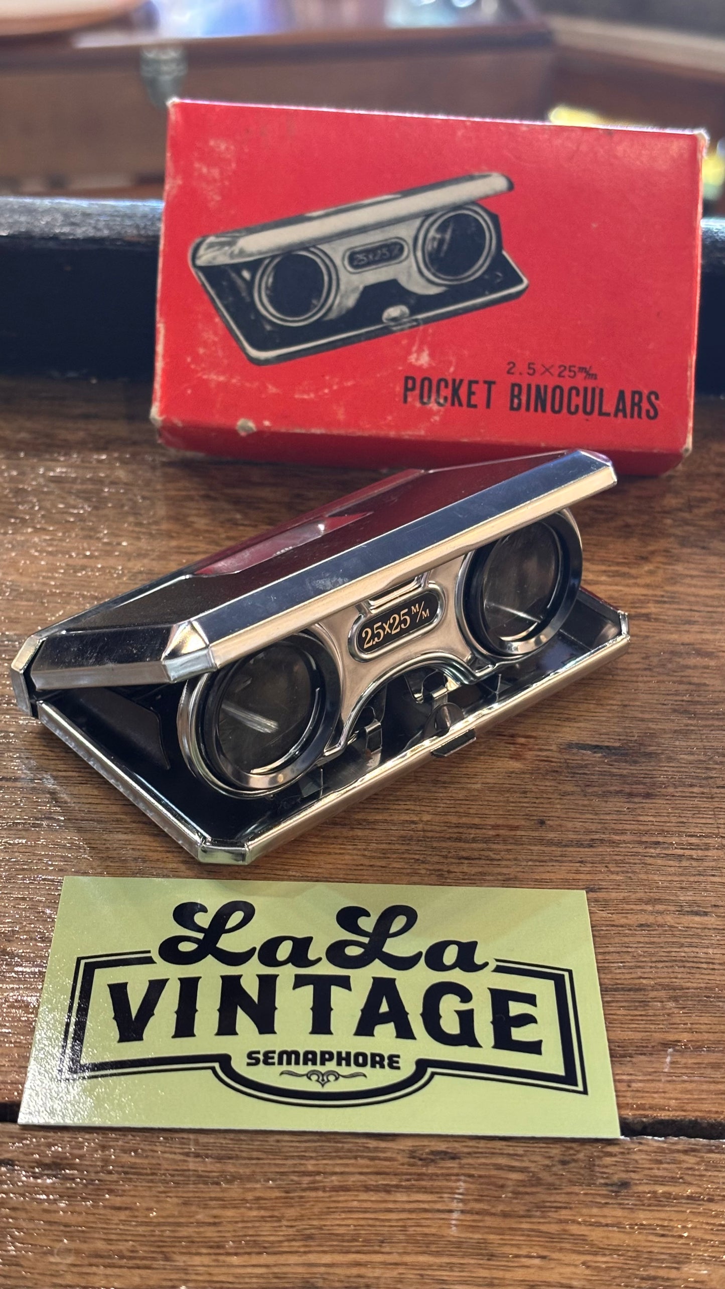 Vintage Japanese Pocket Binoculars – 2.5x25 Sport Glass with Original Box