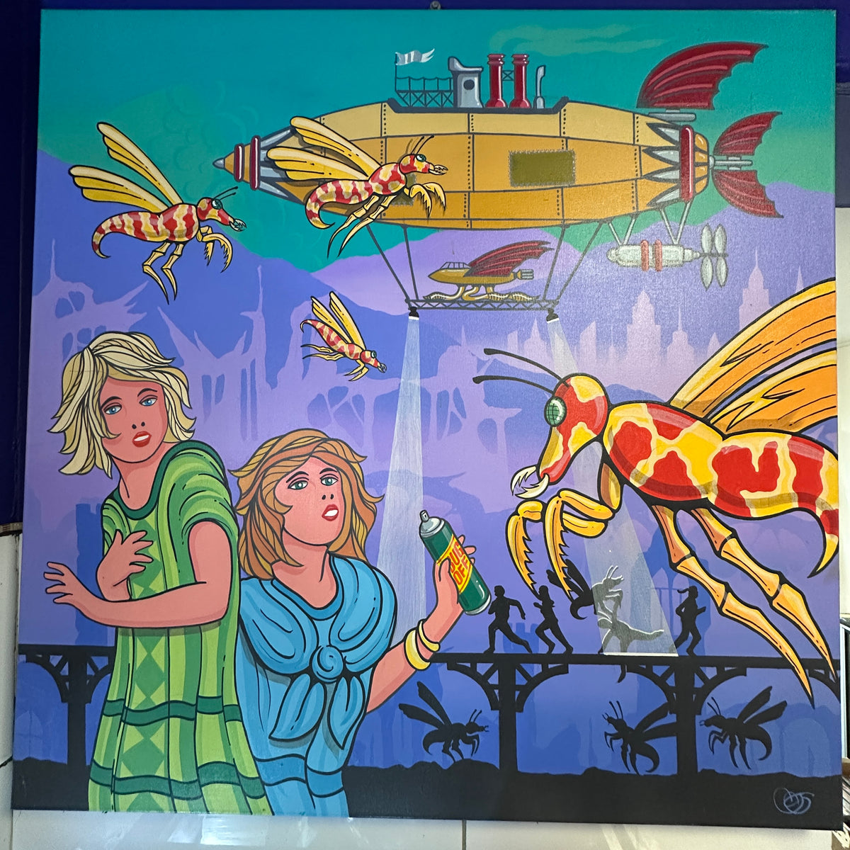 Original Painting “Bug Off” signed by artist Graham Shaw, 2018