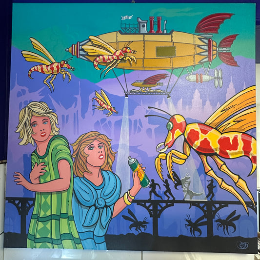 Original Painting “Bug Off” signed by artist Graham Shaw, 2018