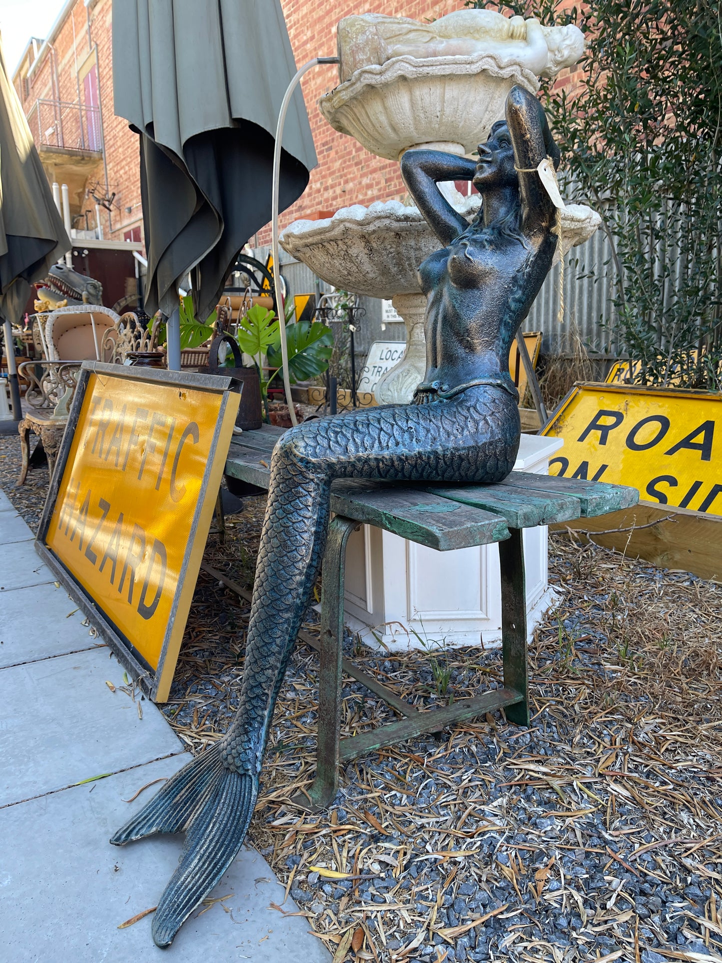 Heavy Cast Iron Mermaid Statue – Substantial and Elegant Design