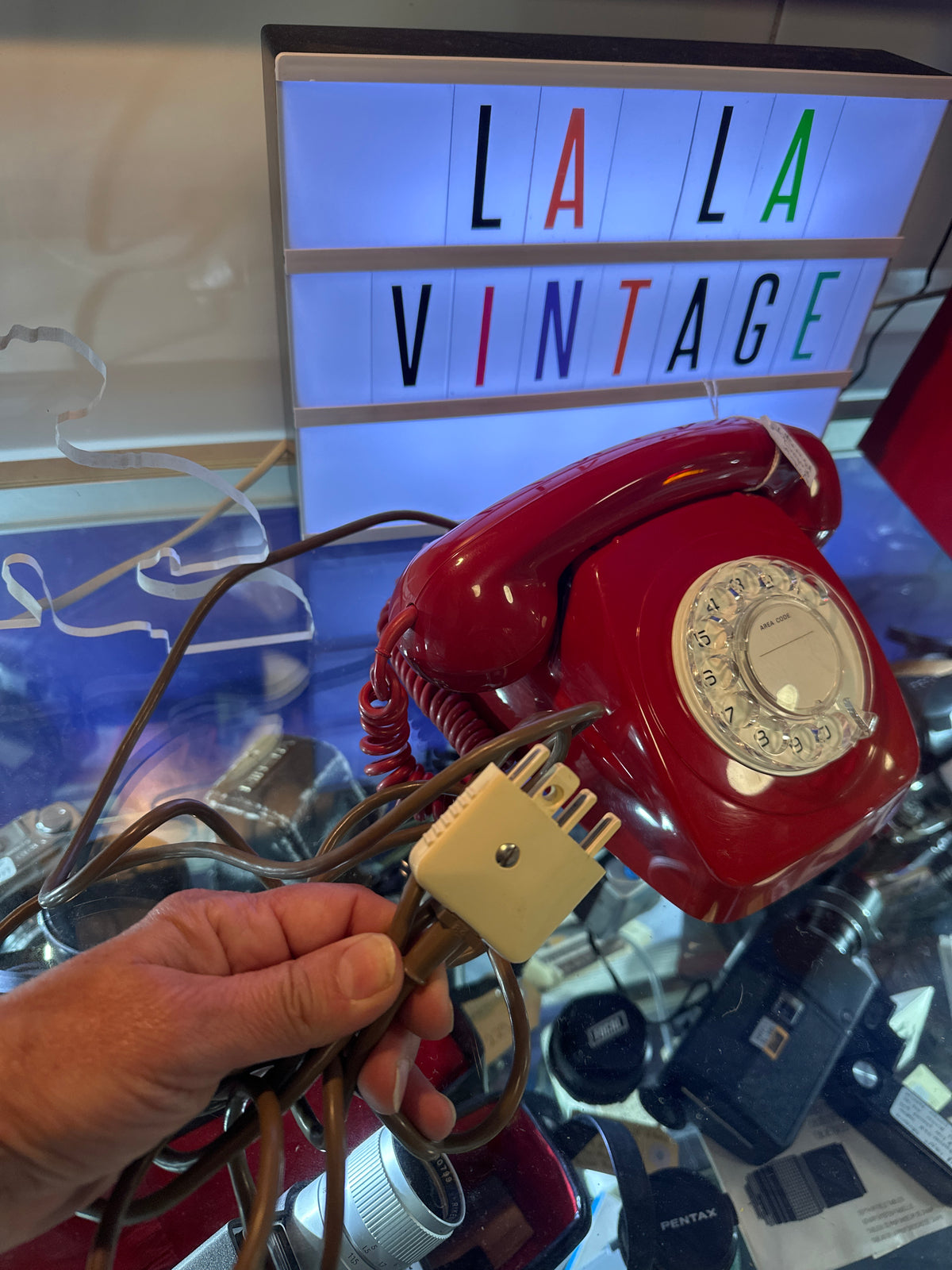 Vintage Red Rotary Phone, 1983