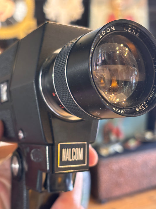 Vintage Nalcom Super 8 TL-300 Movie Camera w/ Shinkor Zoom Lens & Kodak K40 Cartridge – Untested (c.1970s)