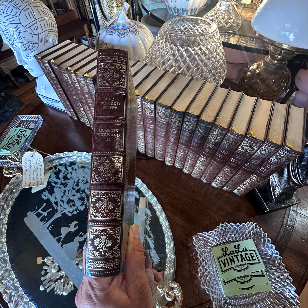 Vintage collection of Sir Walter Scott novels published by Heron Books, London