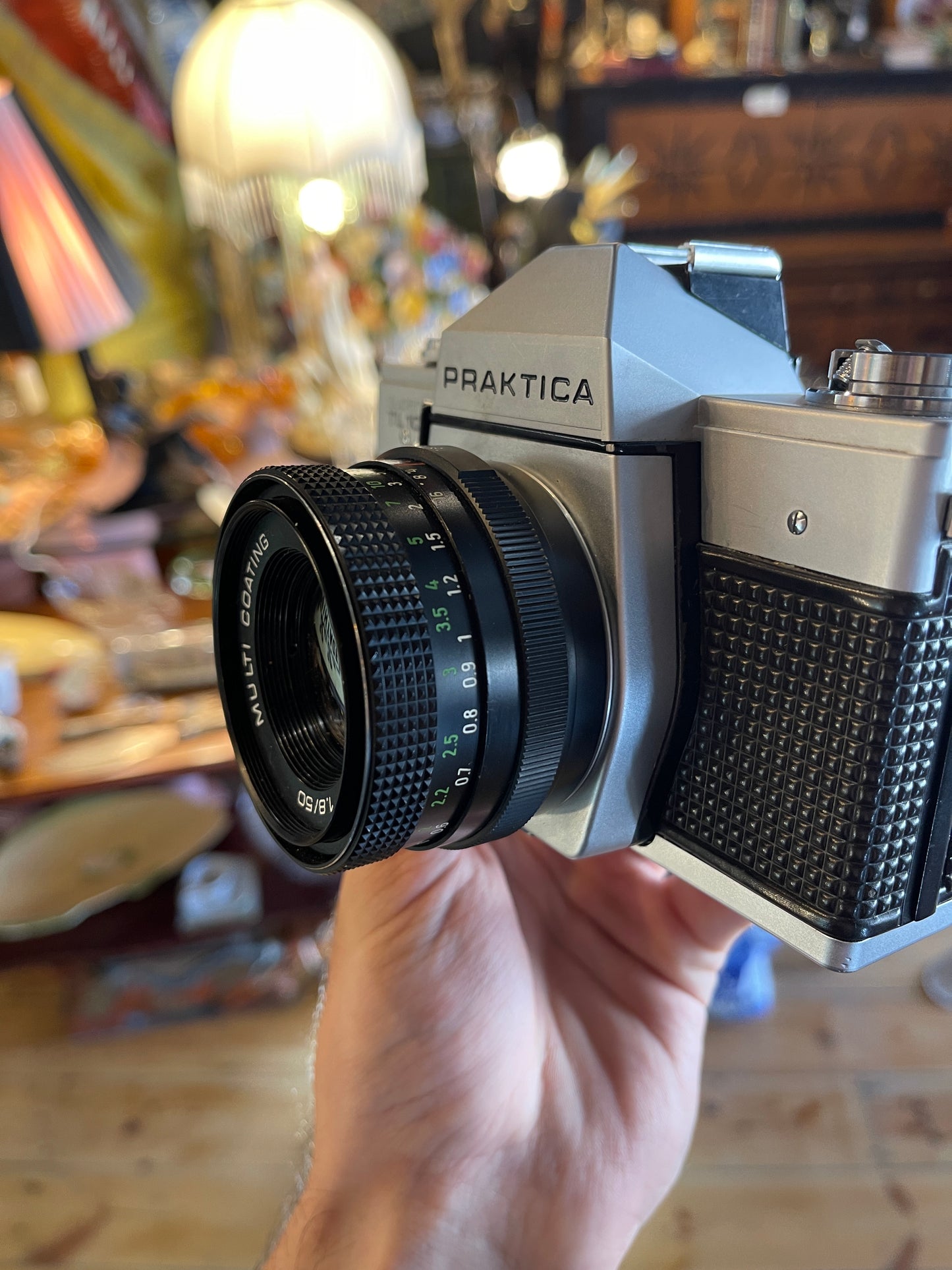 Pristine Praktica Super TL1000 SLR Film Camera with Pentacon 50mm f/1.8 Lens & Leather Case