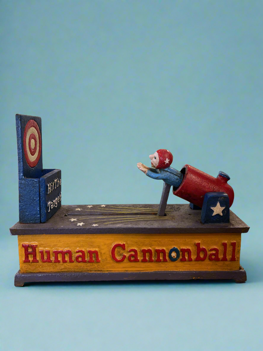 ‘Human Cannonball’ Cast Iron Coin Bank