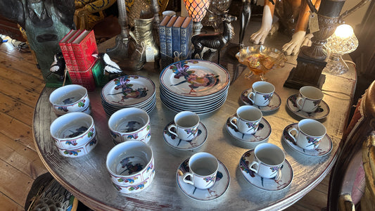 Vintage Georges Briard "Oriental Peacock" Dinnerware Set, Made in Japan
