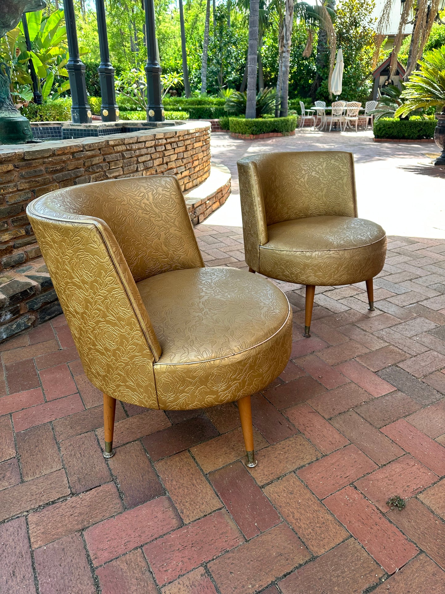 Elegant Mid Century Vinyl Cocktail Armchair (c1950)