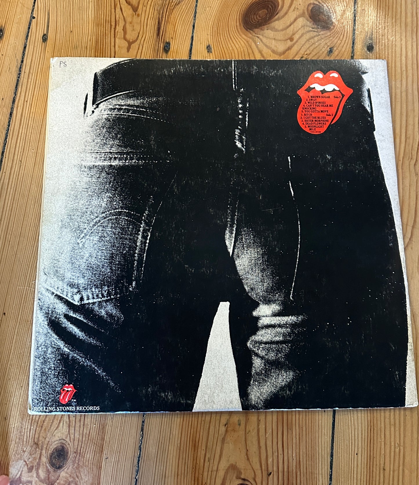 Rolling Stones vinyl “Sticky Fingers”featuring the iconic Andy Warhol design