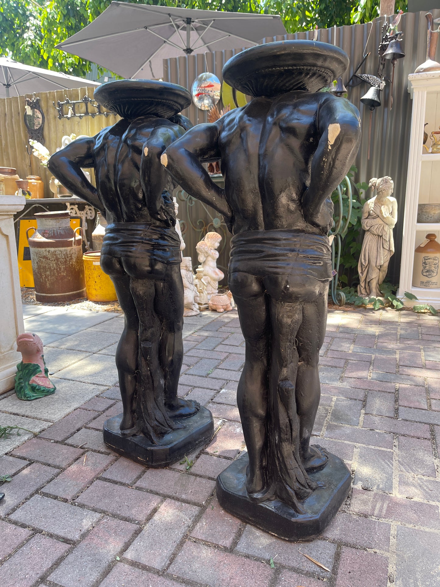 Pair of Large Atlas Pedestals ($295 each)