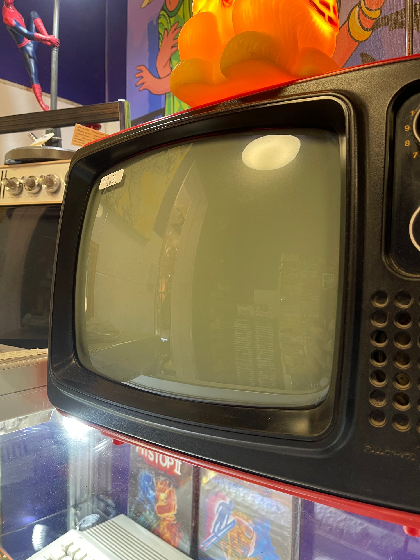 Vintage Red Sharp TV - Generic Untested c1970s