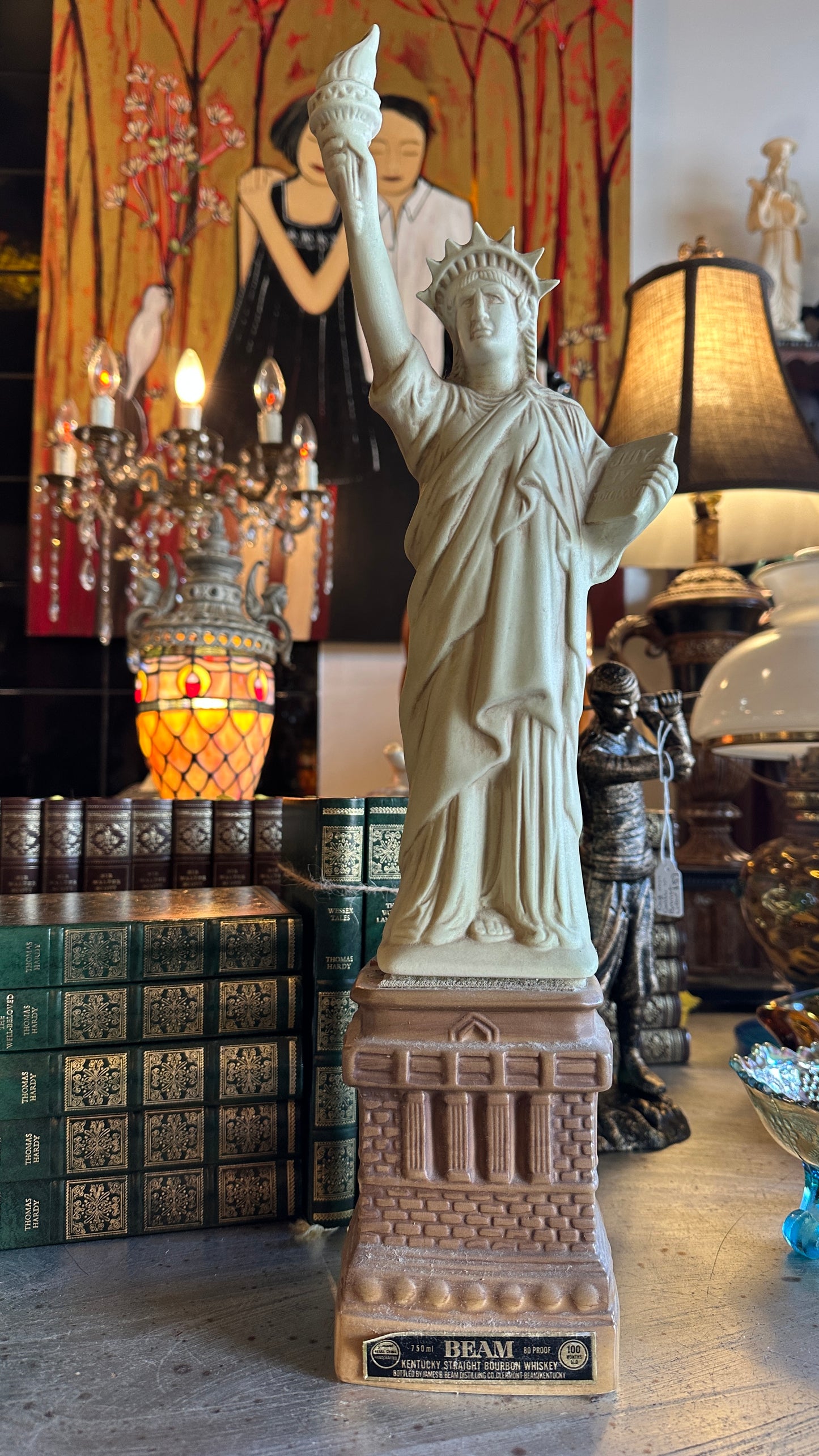 Vintage Jim Beam Statue of Liberty Commemorative Whiskey Decanter Bottle