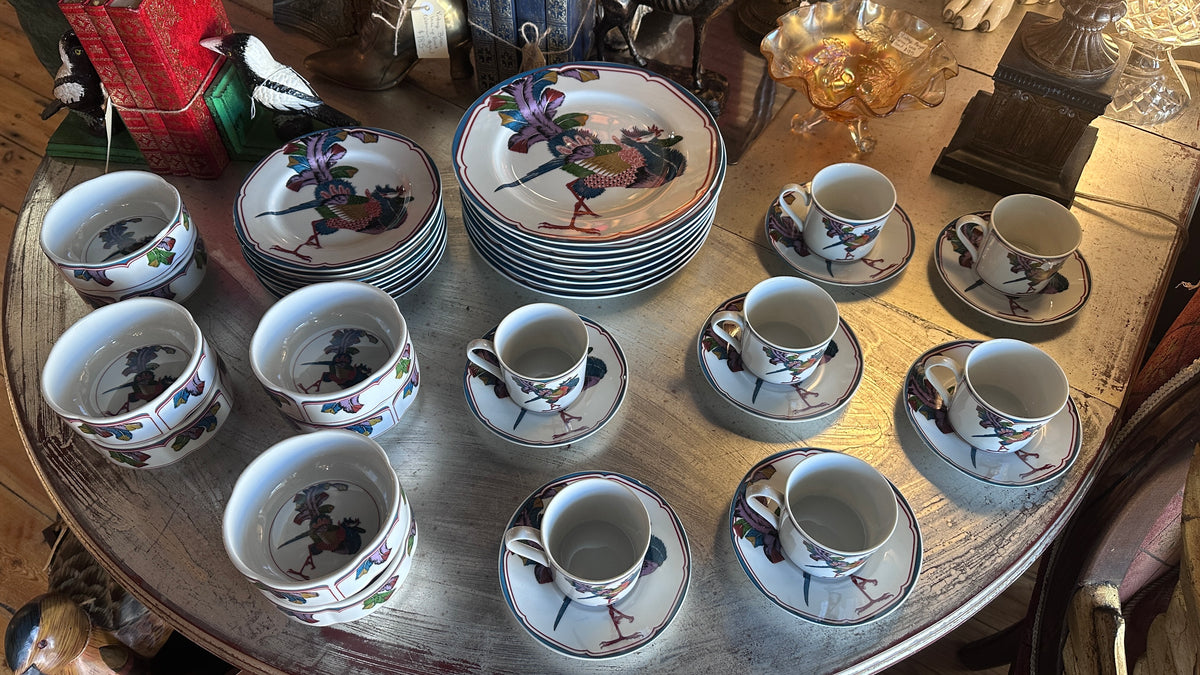 Vintage Georges Briard "Oriental Peacock" Dinnerware Set, Made in Japan