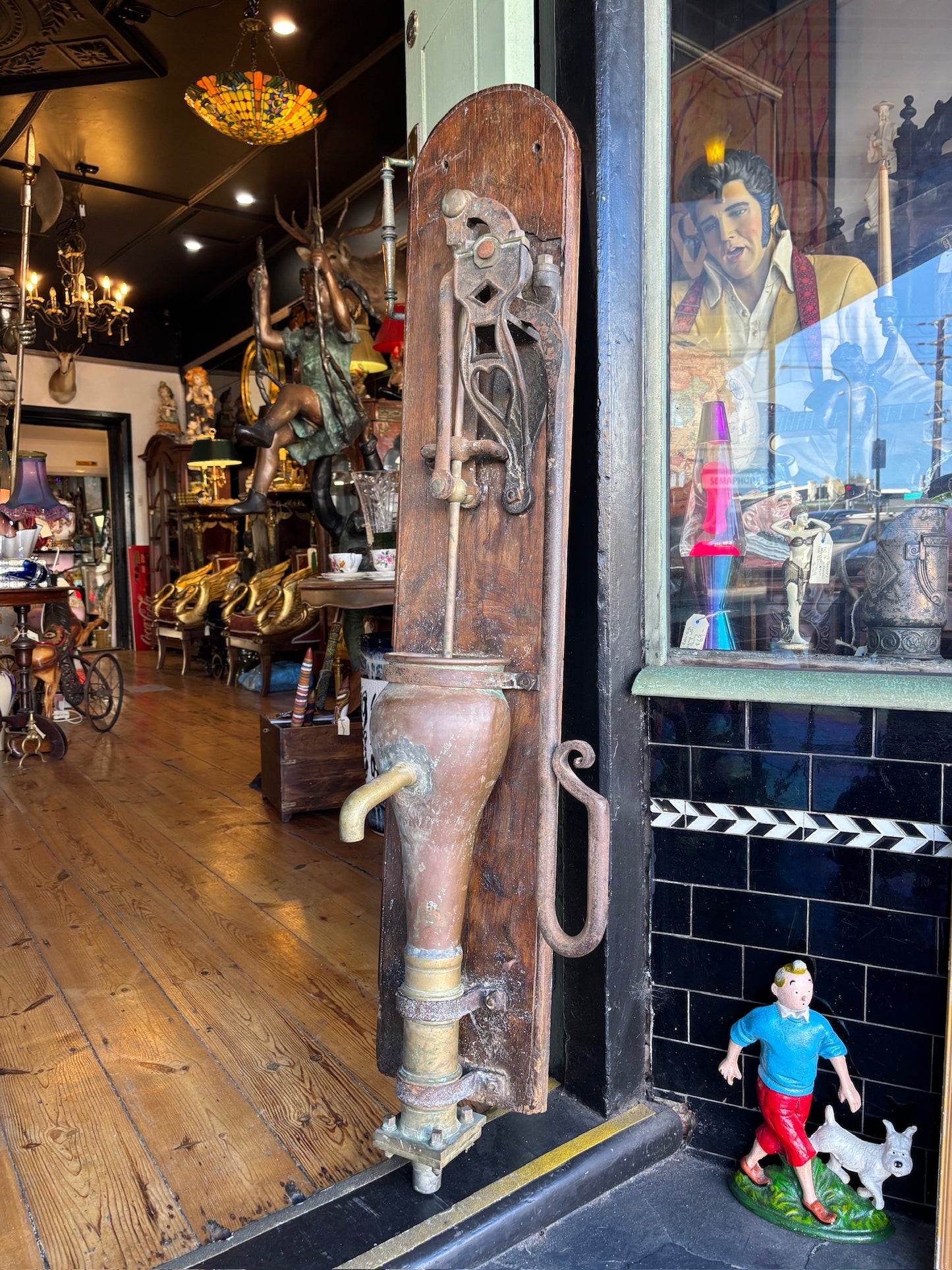 Antique Wall-Mounted Copper & Brass Water Pump (Circa 1900)
