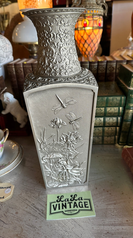 Authentic Royal Selangor Large "Four Seasons" Pewter Vase (33cm)