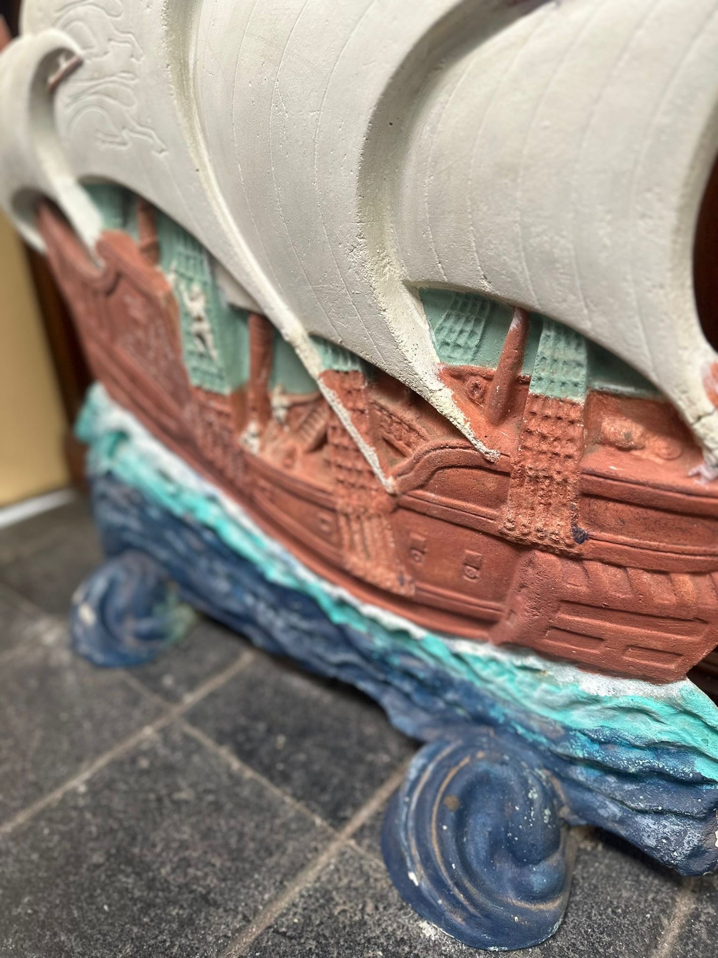 Sailing ship fire screen, fibreglass