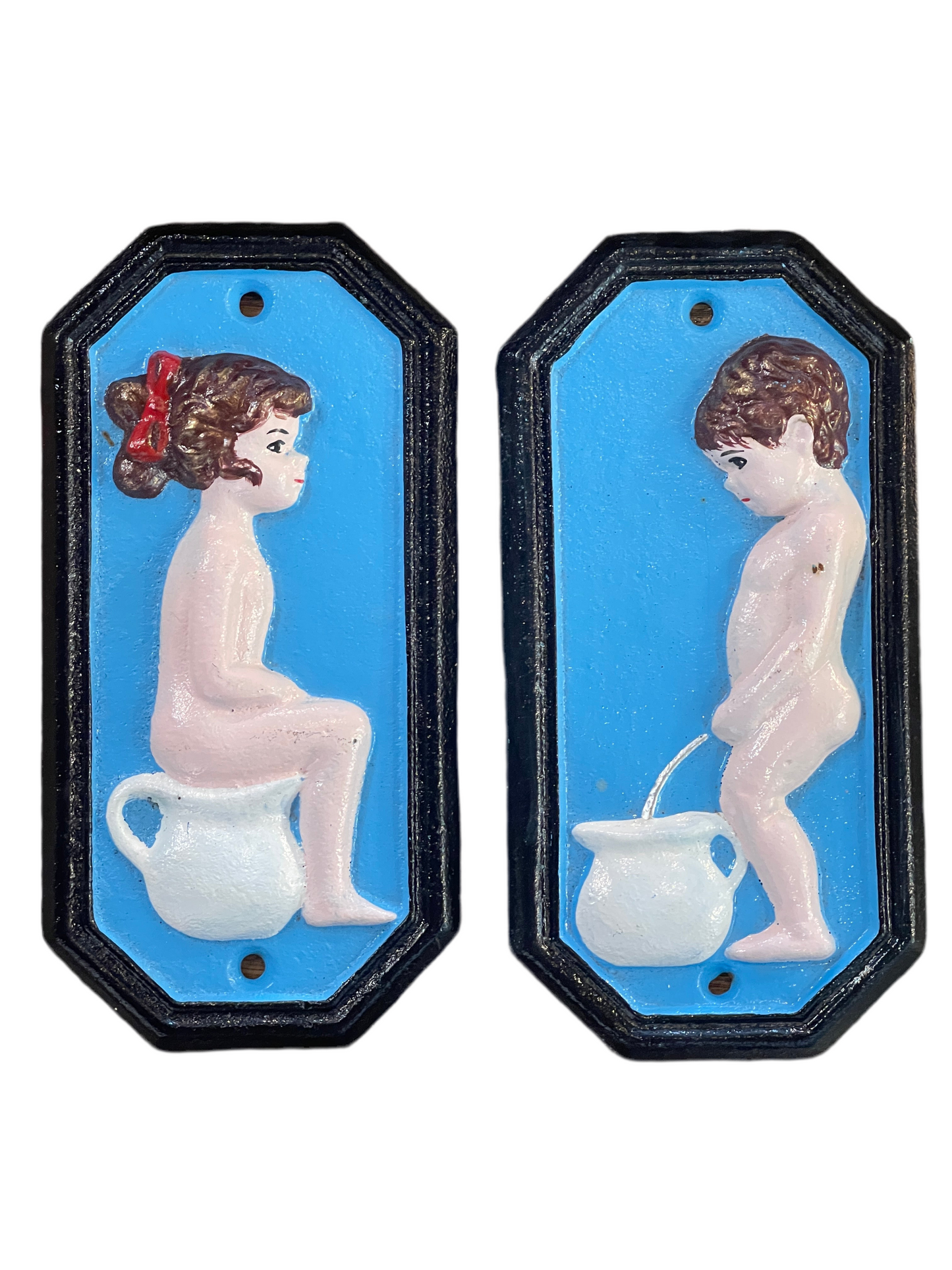 Cast Iron Boy & Girl Toilet Sign