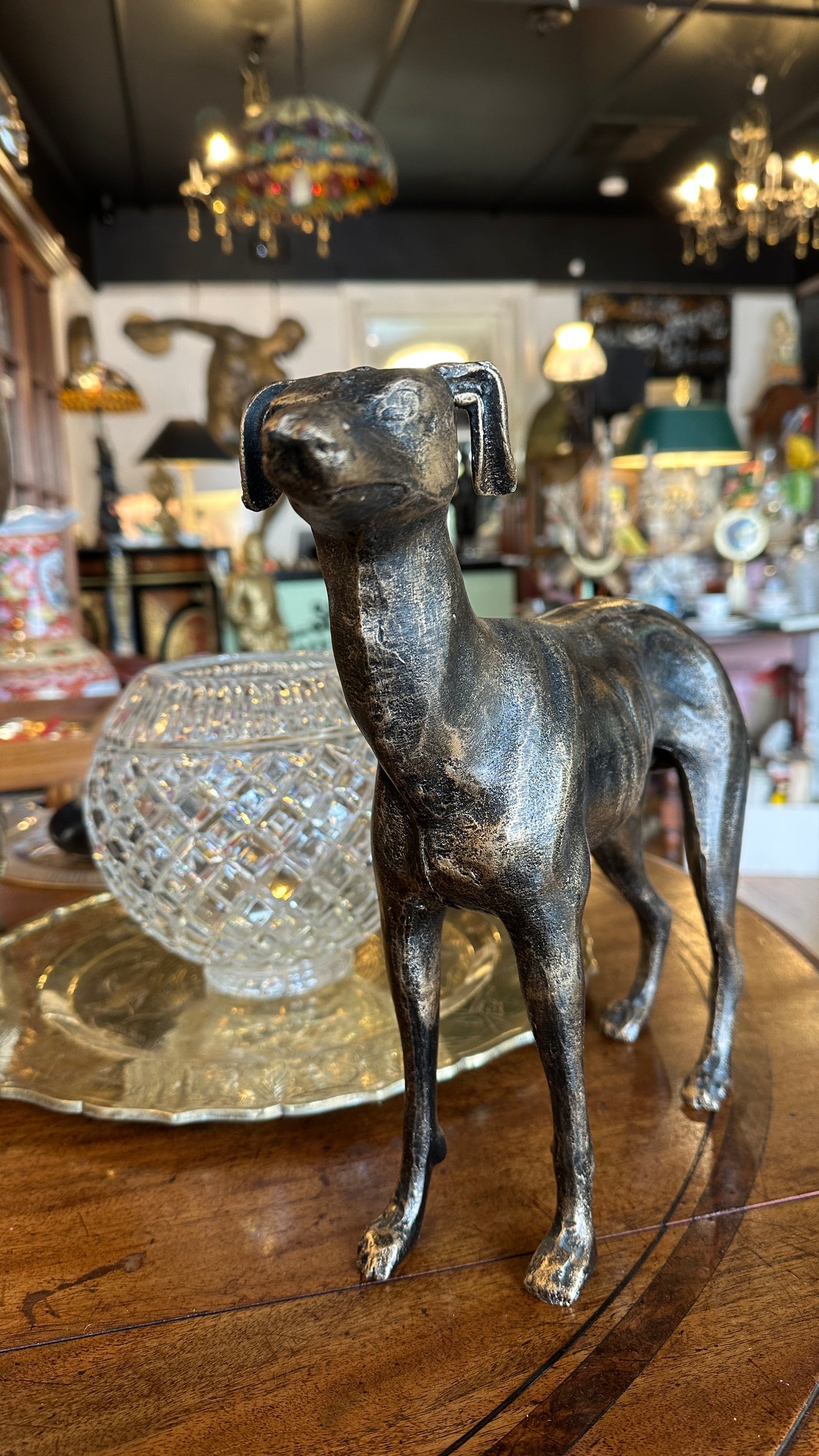 Cast iron Greyhound or Whippet Dog Statues with Bronze finish, Sold Separately