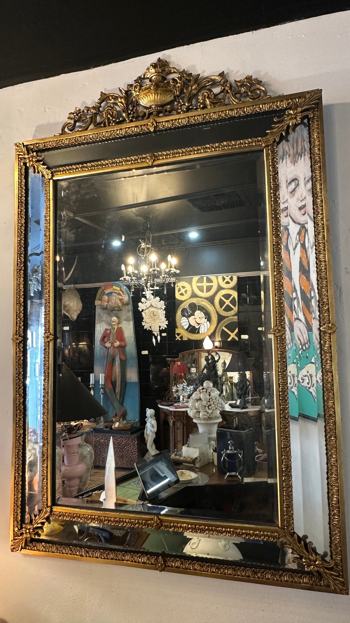 French Napoleon III style mantle mirror with a gold/gilt frame