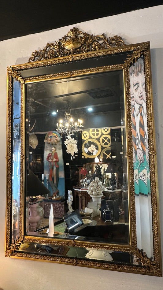 French Napoleon III style mantle mirror with a gold/gilt frame