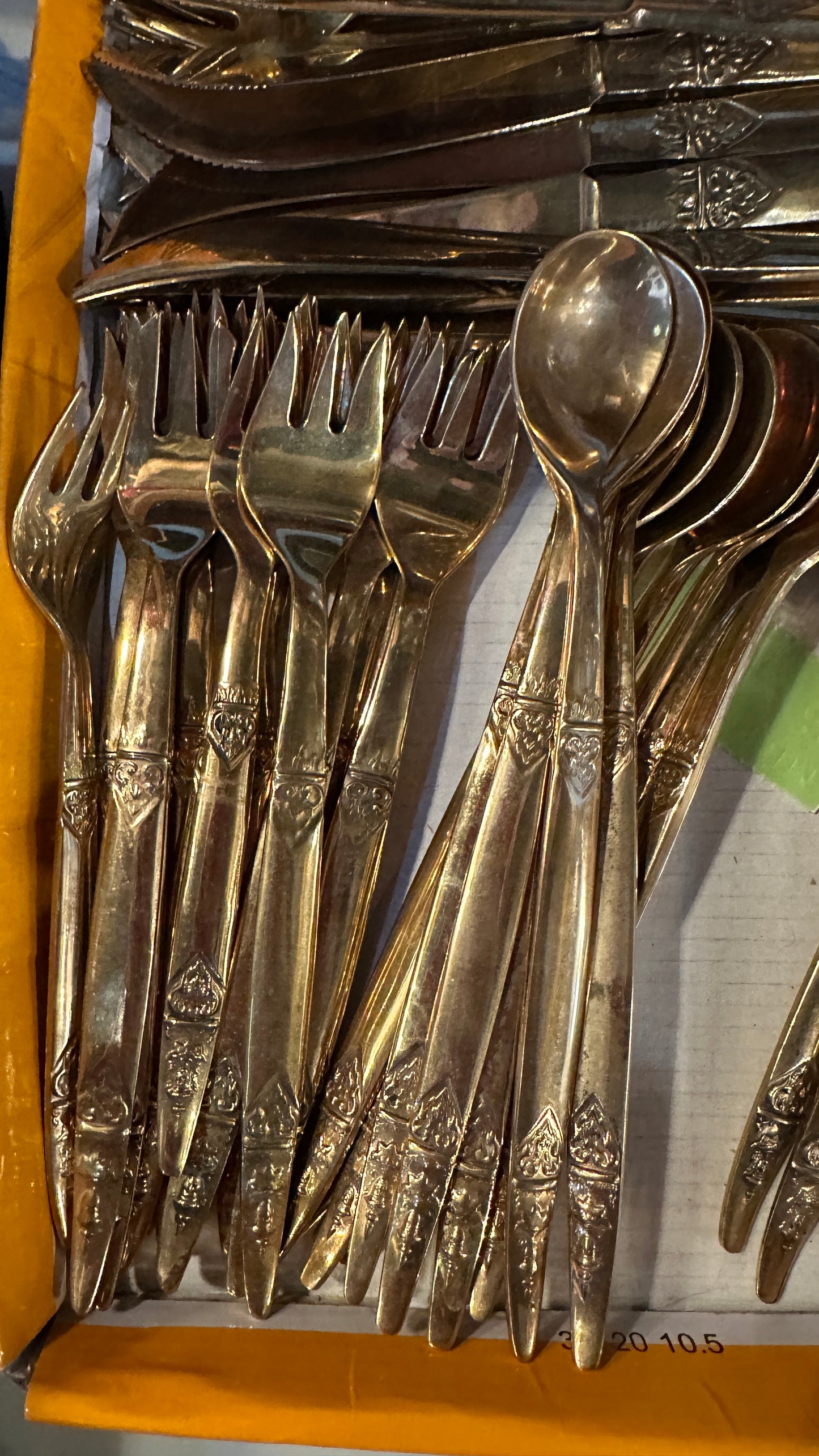 Vintage Solid Nickel-Bronze Thailand Large Expanded Dinner Cutlery Set