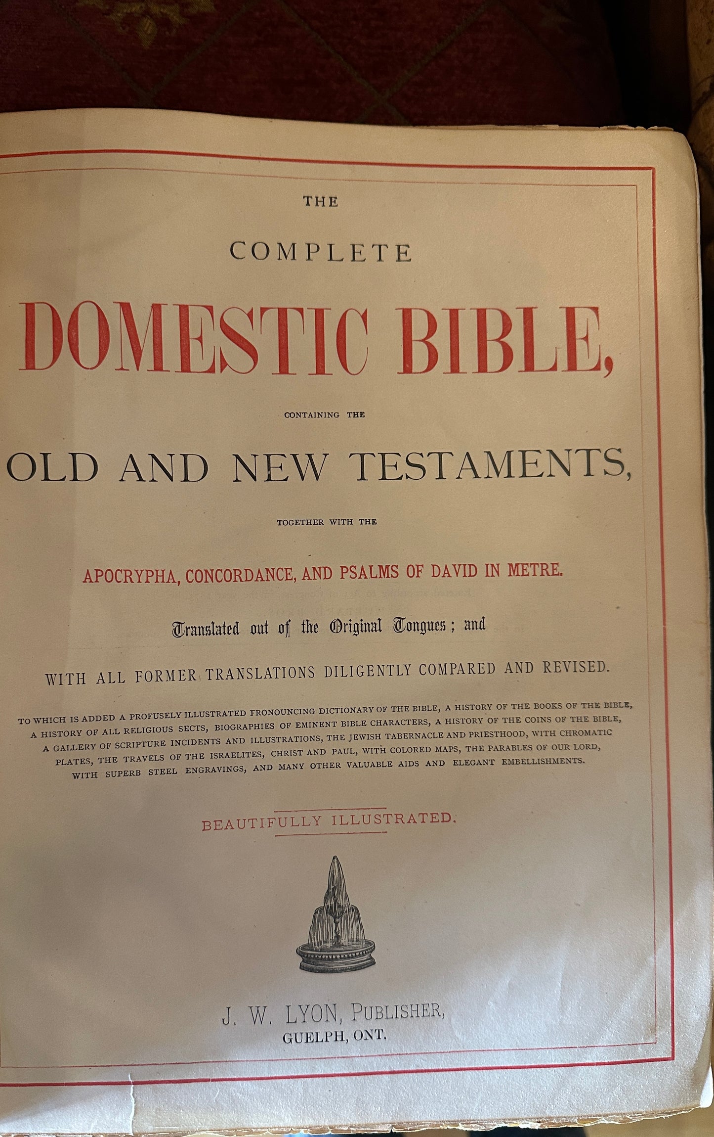 Antique Victorian Leather bound Holy Bible published by Hubbard Bros in Philadelphia.