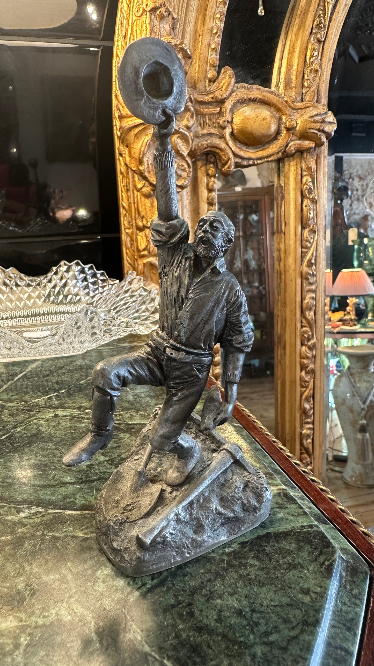 Pewter sculpture - part of "The People Of Colonial Australia" collection, specifically representing "The Gold Digger"