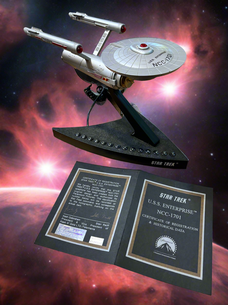 Rare Star Trek USS Enterprise NCC-1701 Phone with Certificate