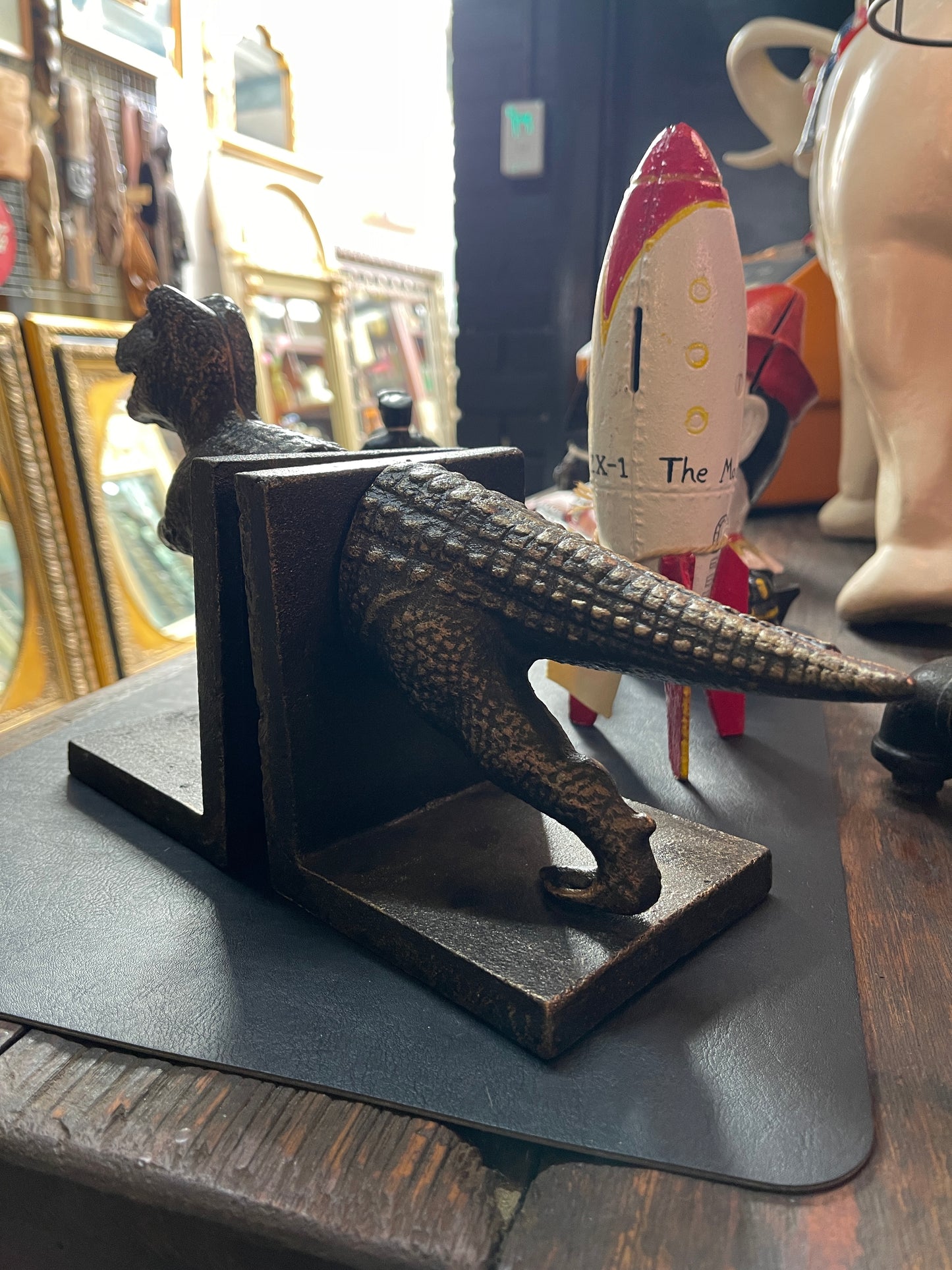 Cast Iron Dinosaur Bookends