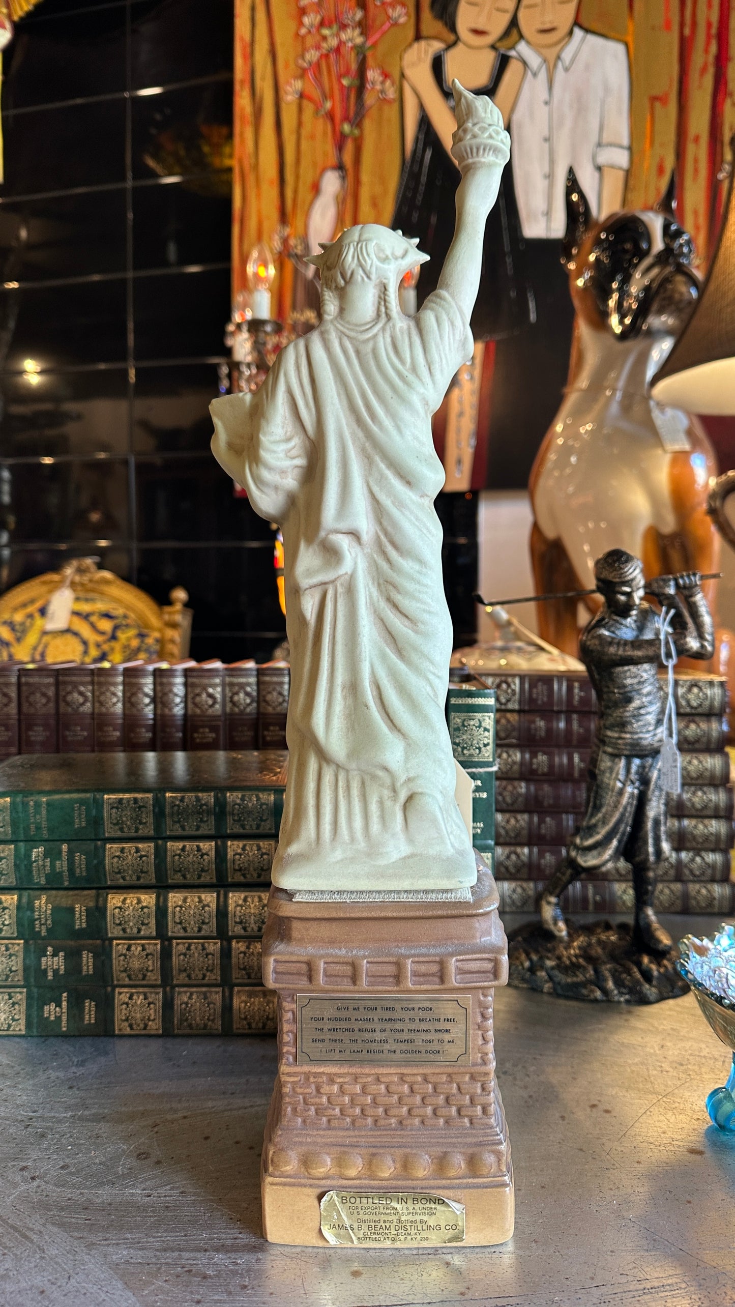 Vintage Jim Beam Statue of Liberty Commemorative Whiskey Decanter Bottle