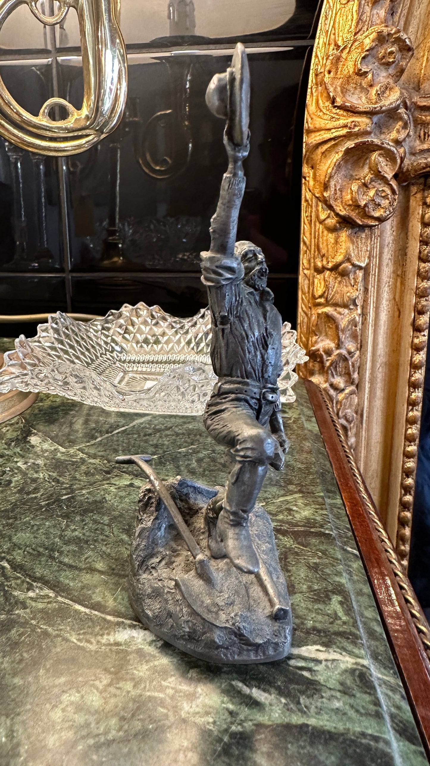 Pewter sculpture - part of "The People Of Colonial Australia" collection, specifically representing "The Gold Digger"