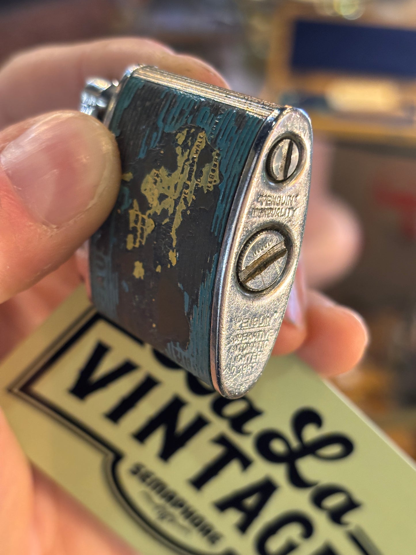 1956 Melbourne Olympics Penguin Superlative Lighter – Vintage Olympic Souvenir