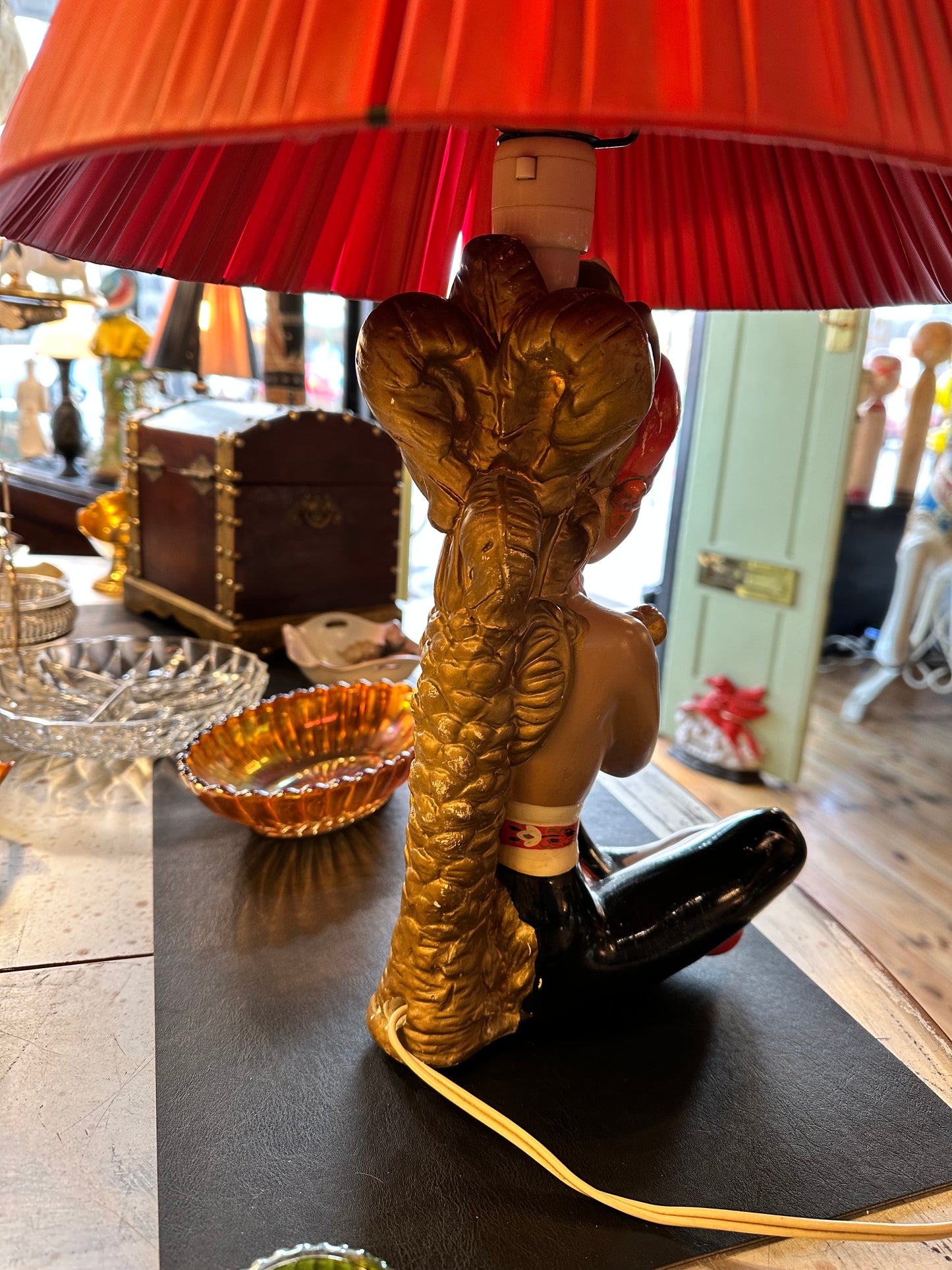 Persian Lady Lamp with Shade, 1950s