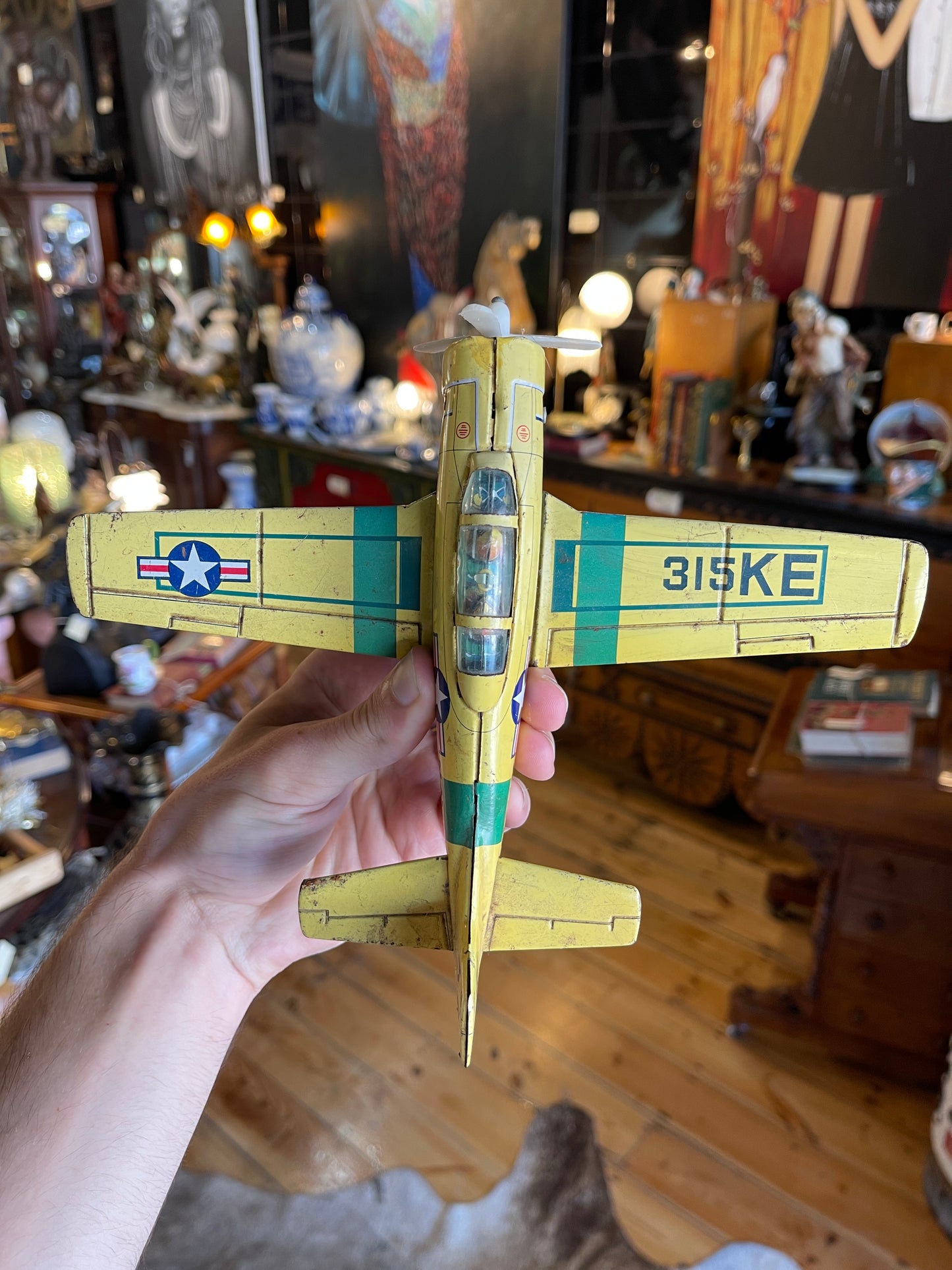 Vintage Tin Toy Navy Plane ATU-398 – Made in Japan