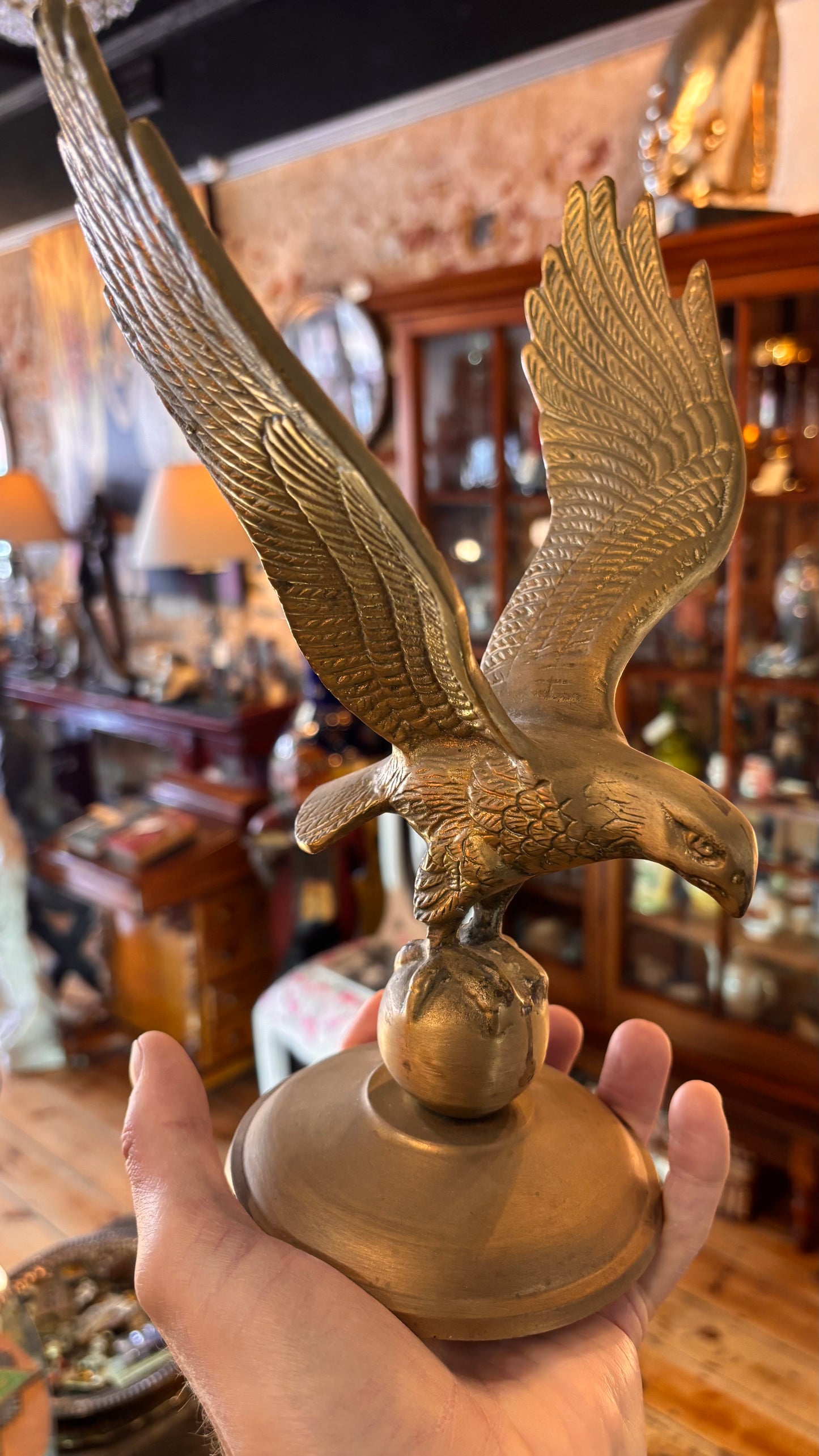 Vintage Cast Metal Eagle Figurine – 26cm