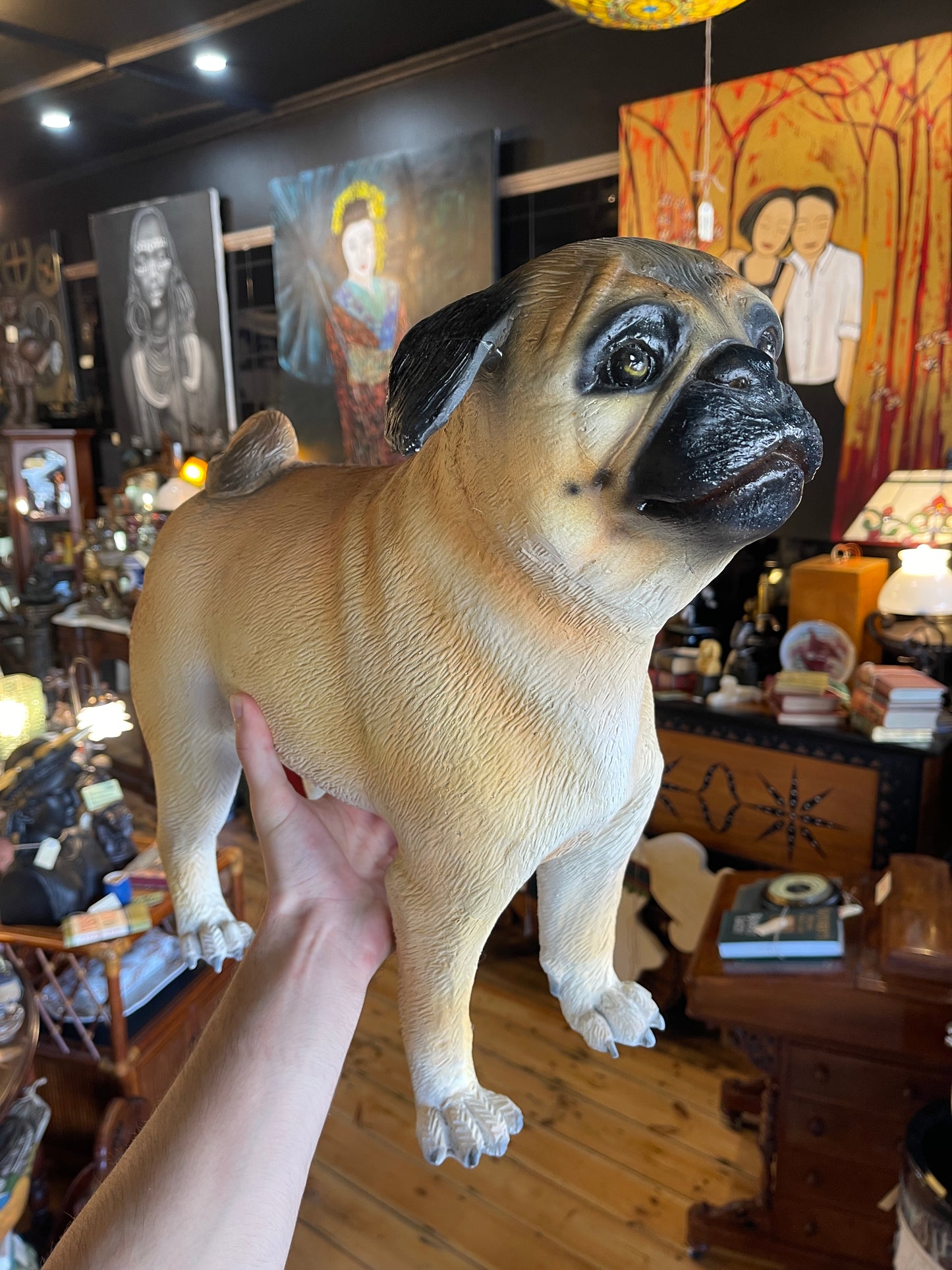 Life-size Fibreglass Pug Statue - Realistic Dog