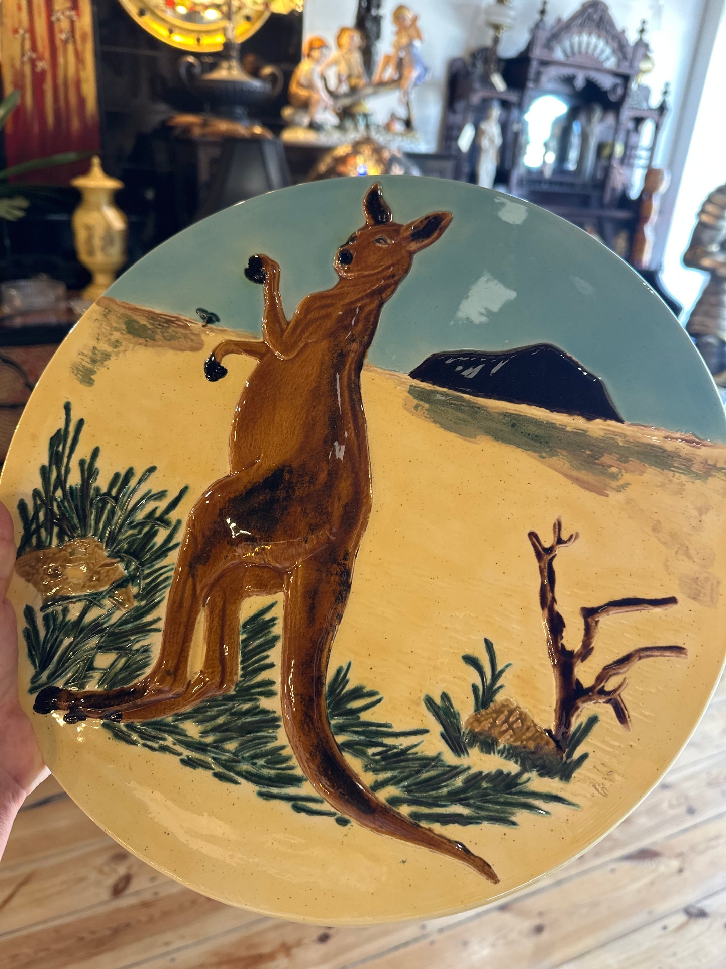 Vintage Australian Kangaroo Pottery Wall Decoration