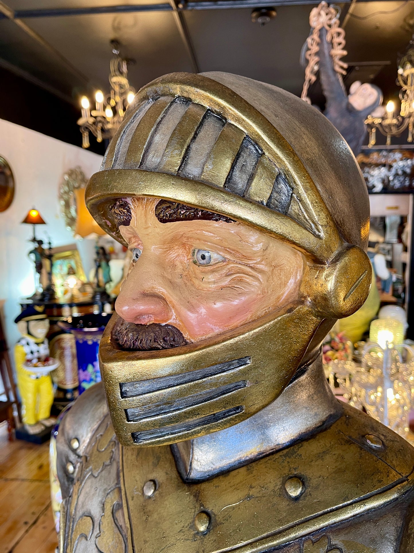 Life-Size Fiberglass Resin Knight Butler Statue – Medieval Decor