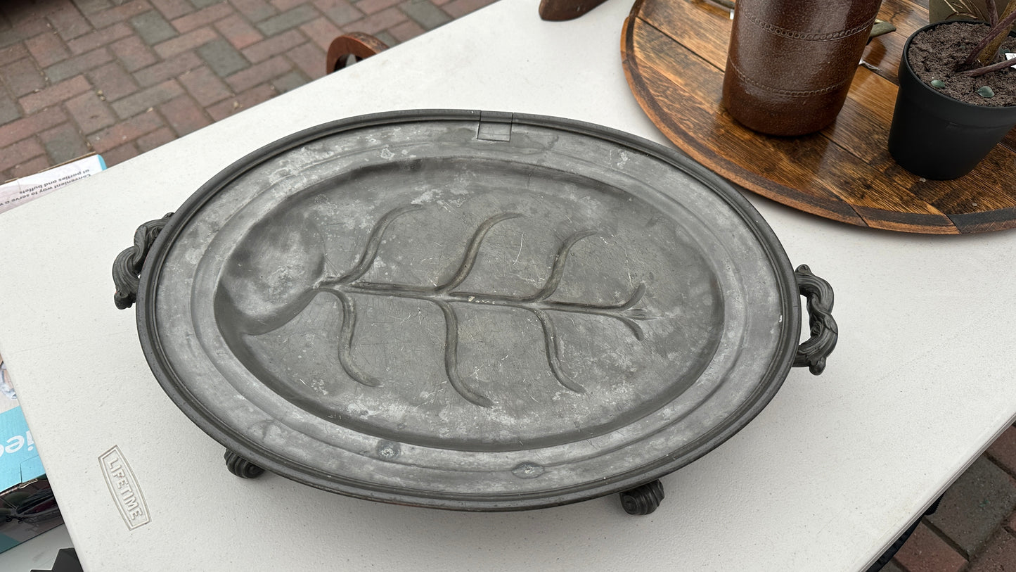 Antique large pewter meat dome or food cloche, circa 1870-1900
