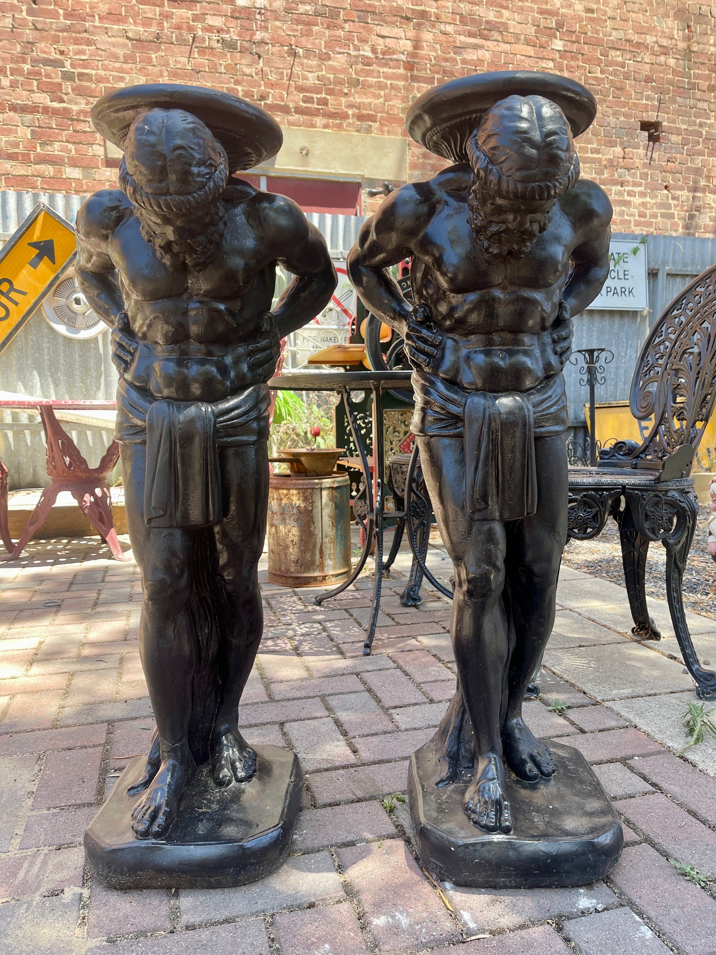 Pair of Large Atlas Pedestals ($295 each)